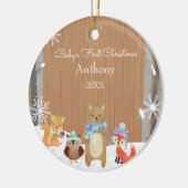 Woodland Animals Baby's First Christmas Keramik Ornament (Links)