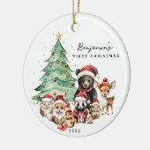 Woodland Animals Baby's First Christmas Keramik Ornament (Links)