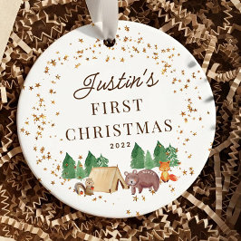 Woodland Animals Baby's First Christmas Keramik Ornament