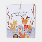 Woodland Animals Baby's First Christmas Keramikornament (Links)