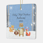 Woodland Animals Baby's First Christmas Keramikornament (Links)