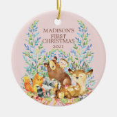 Woodland Animals Baby's First Christmas Ornament (Vorne)
