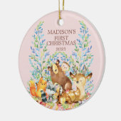 Woodland Animals Baby's First Christmas Ornament (Links)