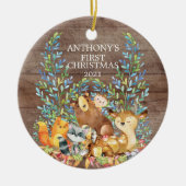 Woodland Animals Baby's First Christmas Ornament (Vorne)