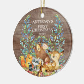 Woodland Animals Baby's First Christmas Ornament (Links)