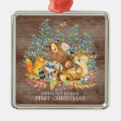 Woodland Animals Baby's First Christmas Ornament (Vorne)