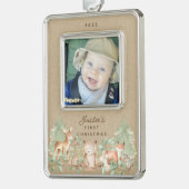 Woodland Animals Baby's First Rahmen-Ornament Silber (Links)