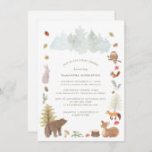 Woodland Animals Bear Baby Dusche Einladung (Vorne/Hinten)
