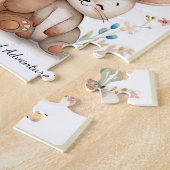 Woodland Animals Bear Fox Bunny Blue Hearts Puzzle (Seite)