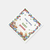 Woodland Animals Berry Greenery Baby Shower Serviette (Ecke)
