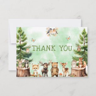 Woodland Animals berryflower Babydusche Vielen Dan Dankeskarte