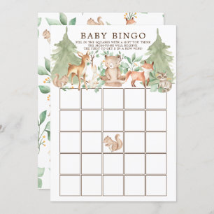 Woodland Animals BINGO Baby Showspiel Einladung