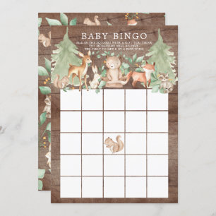 Woodland Animals BINGO Baby Showspiel Einladung