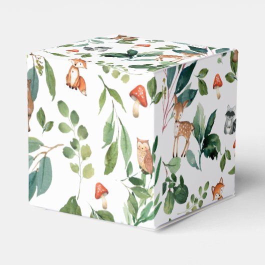 Woodland Animals Birthday Baby Dusche Vielen Dank Geschenkschachtel (Rückseite)