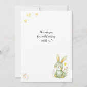 Woodland Animals Birthday Bear Fox Bunny Neutral Einladung (Rückseite)