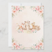Woodland Animals Blush Bloral Baby Word Scramble Einladung (Rückseite)