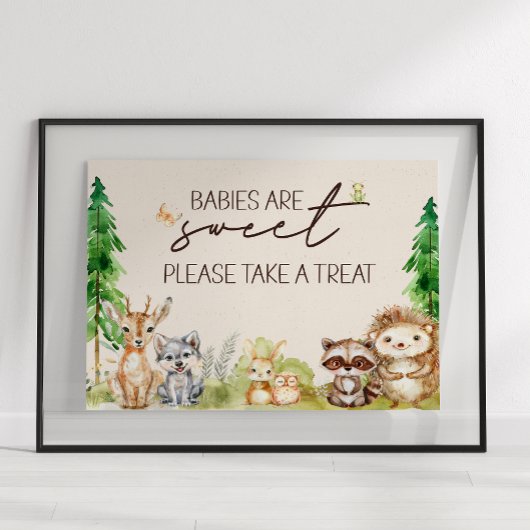 Woodland Animals Boho Baby Dusche Gefallen Zeichen Poster