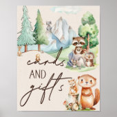 Woodland Animals Boho Baby Shower Cards Schild (Vorne)
