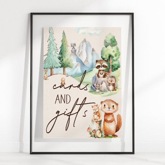 Woodland Animals Boho Baby Shower Cards Schild