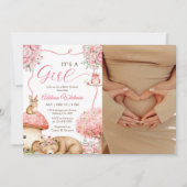 Woodland Animals Boho Girl Baby Shower Photo Einladung (Vorderseite)