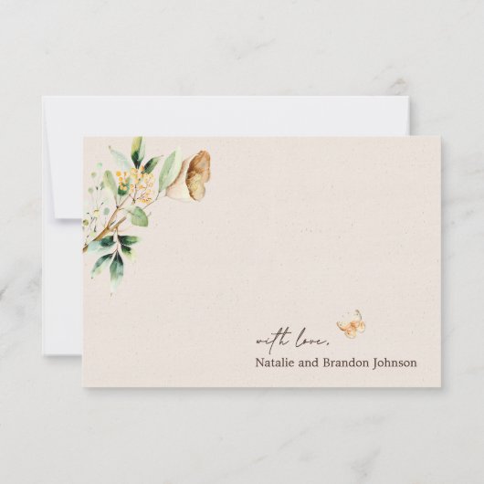 Woodland Animals Boho Kinderdusche Danke Karte (Rückseite)