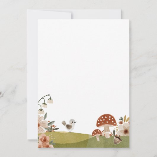 Woodland Animals Boho Kinderdusche Einladung (Rückseite)