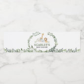 Woodland Animals Botanical Baby Shower  Wasserflaschenetikett (Einzelnes Label)