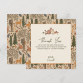 Woodland Animals Boy Baby Dusche Dankeskarte (Vorne/Hinten)