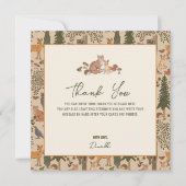 Woodland Animals Boy Baby Dusche Dankeskarte (Vorderseite)