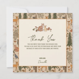 Woodland Animals Boy Baby Dusche Dankeskarte