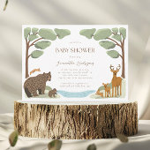 Woodland Animals Boy Baby Dusche Einladung