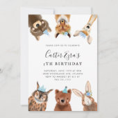 Woodland Animals Boy Birthday Party Einladung (Vorderseite)