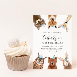 Woodland Animals Boy Birthday Party Einladung