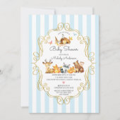 Woodland Animals Boys Babydusche Einladung (Vorderseite)