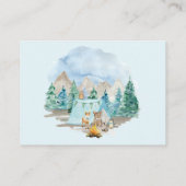 Woodland Animals Camping Books Boy Baby Enclosure Visitenkarte (Rückseite)