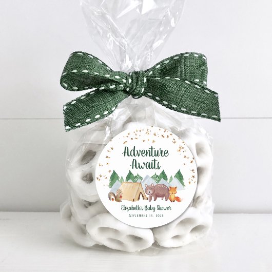 Woodland Animals Camping Kinderdusche Runder Aufkleber