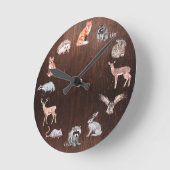 Woodland Animals Children's Room Deer Fox Rabbit Runde Wanduhr (Winkel)