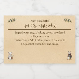 Woodland Animals Christmas Hot Chocolate Mix Lebensmitteletikett