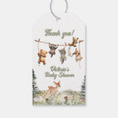 Woodland Animals Clothesline Forest Baby Dusche Geschenkanhänger (Rückseite)