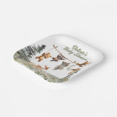 Woodland Animals Clothesline Forest Baby Dusche Pappteller (Gewinkelt)