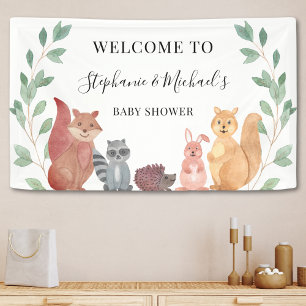 Woodland Animals Couple's Baby Shower Willkommen Banner