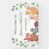 Woodland Animals Couple's Baby Shower Willkommen Banner (Vertikal)