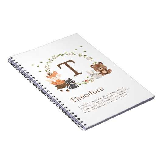 Woodland Animals Custom Monogram Notizblock (Rechte Seite)
