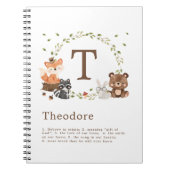 Woodland Animals Custom Monogram Notizblock (Vorderseite)