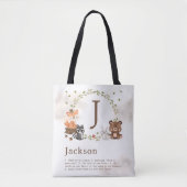 Woodland Animals Custom Monogram Poster Tasche (Vorderseite)