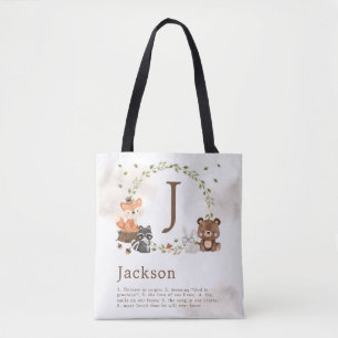Woodland Animals Custom Monogram Poster Tasche