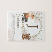 Woodland Animals Custom Monogram Puzzle (Horizontal)