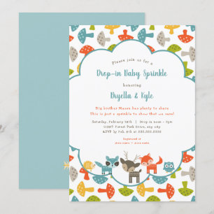 Woodland Animals Drop-in-Baby-Sprinkle Einladung