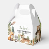 Woodland Animals Erster Geburtstag Vielen Dank Geschenkschachtel (Rückseite)