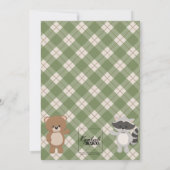 Woodland Animals Es ist ein Junge! Kariert Einladung (Rückseite)